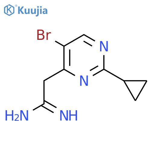 2-(5-bromo-2-cyclopropylpyrimidin-4-yl)ethanimidamide structure
