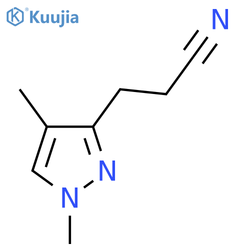 3-(1,4-dimethyl-1H-pyrazol-3-yl)propanenitrile structure