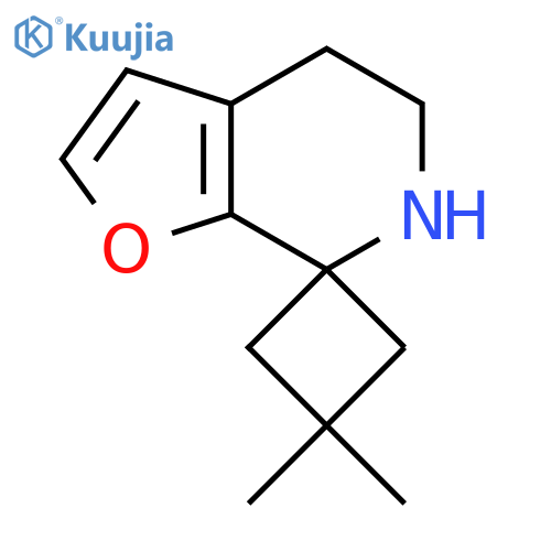 3,3-dimethyl-5',6'-dihydro-4'H-spirocyclobutane-1,7'-furo2,3-cpyridine structure