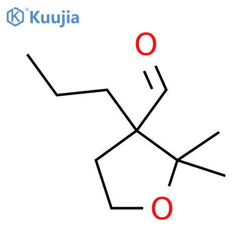 2,2-dimethyl-3-propyloxolane-3-carbaldehyde structure