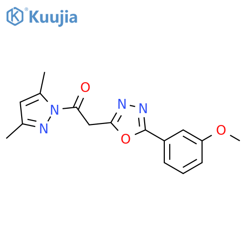 Ethanone, 1-(3,5-dimethyl-1H-pyrazol-1-yl)-2-[5-(3-methoxyphenyl)-1,3,4-oxadiazol-2-yl]- structure