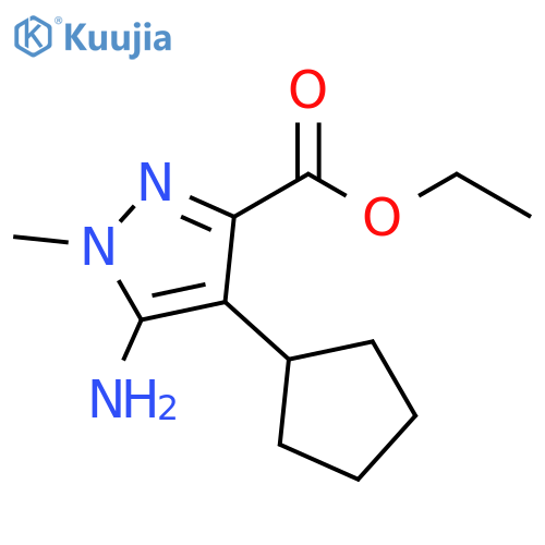 1H-Pyrazole-3-carboxylic acid, 5-amino-4-cyclopentyl-1-methyl-, ethyl ester structure