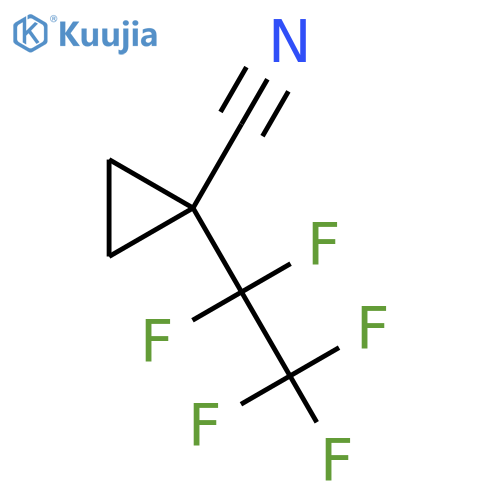 1-(pentafluoroethyl)cyclopropane-1-carbonitrile structure