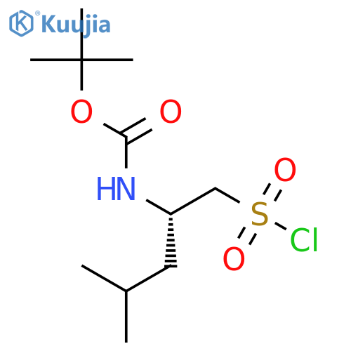 tert-butyl N-(2S)-1-(chlorosulfonyl)-4-methylpentan-2-ylcarbamate structure