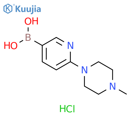 Boronic acid, B-[6-(4-methyl-1-piperazinyl)-3-pyridinyl]-, hydrochloride (1:1) structure