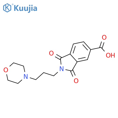 2-[3-(morpholin-4-yl)propyl]-1,3-dioxo-2,3-dihydro-1H-isoindole-5-carboxylic acid structure