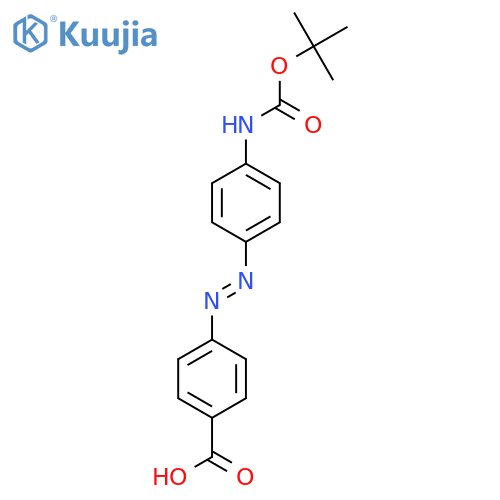 4-(1E)-2-(4-{(tert-butoxy)carbonylamino}phenyl)diazen-1-ylbenzoic acid structure