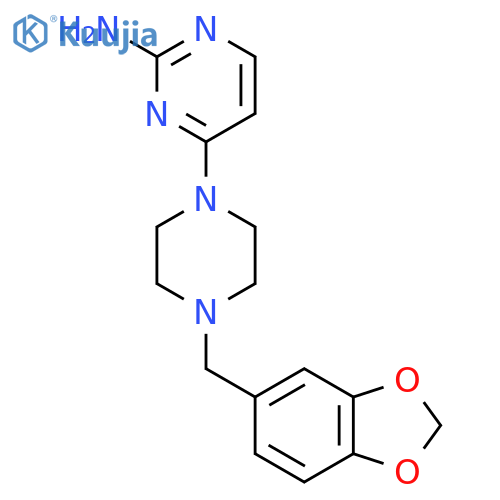 4-[4-(1,3-benzodioxol-5-ylmethyl)piperazin-1-yl]pyrimidin-2-amine structure