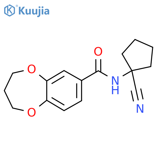 N-(1-Cyanocyclopentyl)-3,4-dihydro-2H-1,5-benzodioxepine-7-carboxamide structure