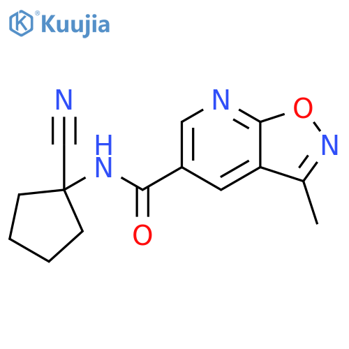 N-(1-Cyanocyclopentyl)-3-methylisoxazolo[5,4-b]pyridine-5-carboxamide structure