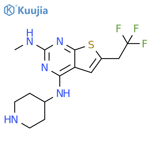 Thieno[2,3-d]pyrimidine-2,4-diamine, N2-methyl-N4-4-piperidinyl-6-(2,2,2-trifluoroethyl)- structure