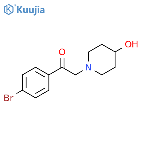 1-(4-bromophenyl)-2-(4-hydroxypiperidin-1-yl)ethan-1-one structure