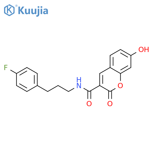 N-[3-(4-Fluorophenyl)propyl]-7-hydroxy-2-oxo-2H-1-benzopyran-3-carboxamide structure