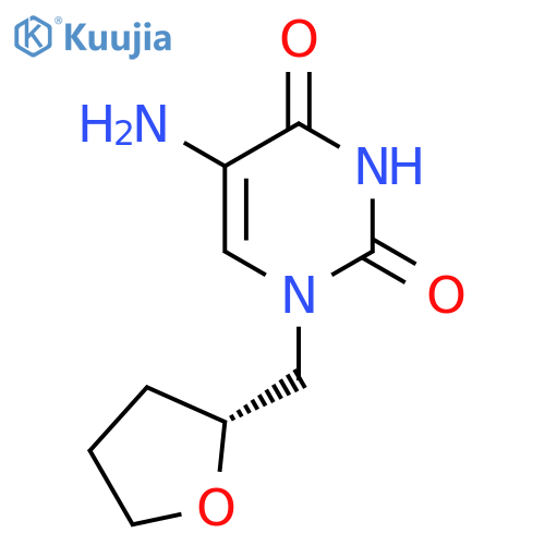 5-amino-1-{(2R)-oxolan-2-ylmethyl}-1,2,3,4-tetrahydropyrimidine-2,4-dione structure