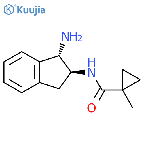 N-[(1S,2S)-1-amino-2,3-dihydro-1H-inden-2-yl]-1-methylcyclopropane-1-carboxamide structure
