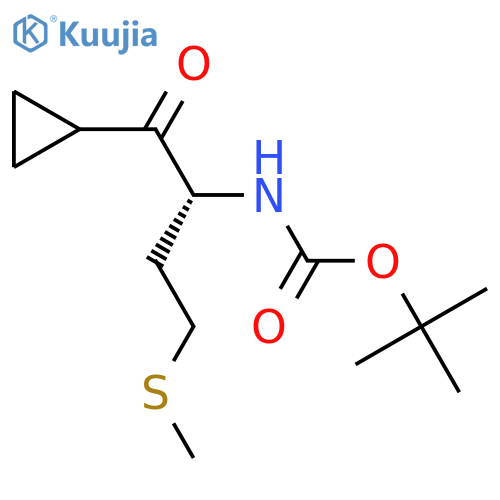 tert-butyl N-[(2R)-1-cyclopropyl-4-(methylsulfanyl)-1-oxobutan-2-yl]carbamate structure