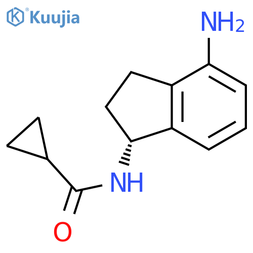 Cyclopropanecarboxamide, N-[(1R)-4-amino-2,3-dihydro-1H-inden-1-yl]- structure