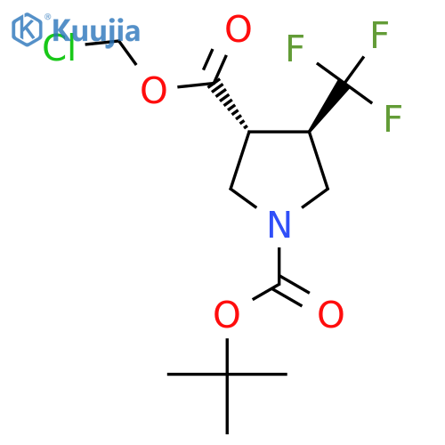 1-O-tert-butyl 3-O-(chloromethyl) (3R,4R)-4-(trifluoromethyl)pyrrolidine-1,3-dicarboxylate structure