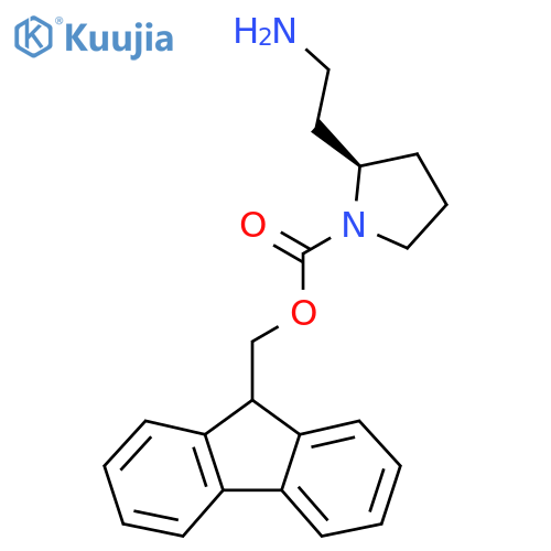(9H-fluoren-9-yl)methyl (2R)-2-(2-aminoethyl)pyrrolidine-1-carboxylate structure