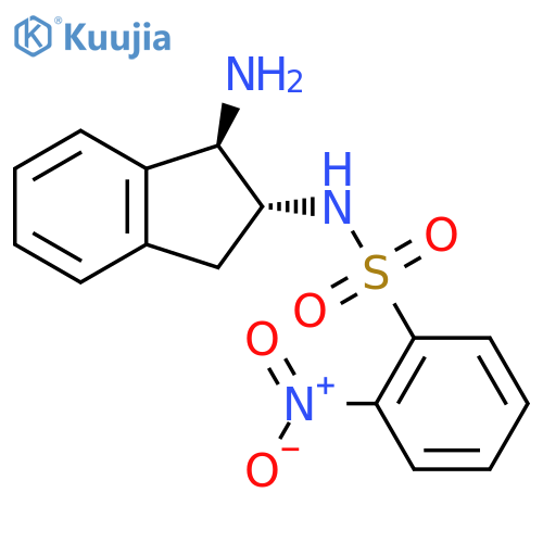 N-[(1R,2R)-1-amino-2,3-dihydro-1H-inden-2-yl]-2-nitrobenzene-1-sulfonamide structure