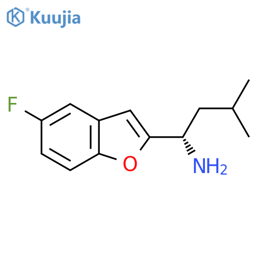 (1S)-1-(5-fluoro-1-benzofuran-2-yl)-3-methylbutan-1-amine structure