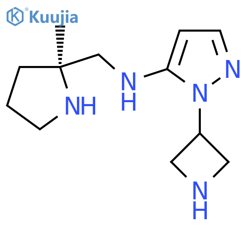 1-(azetidin-3-yl)-N-{(2S)-2-methylpyrrolidin-2-ylmethyl}-1H-pyrazol-5-amine structure