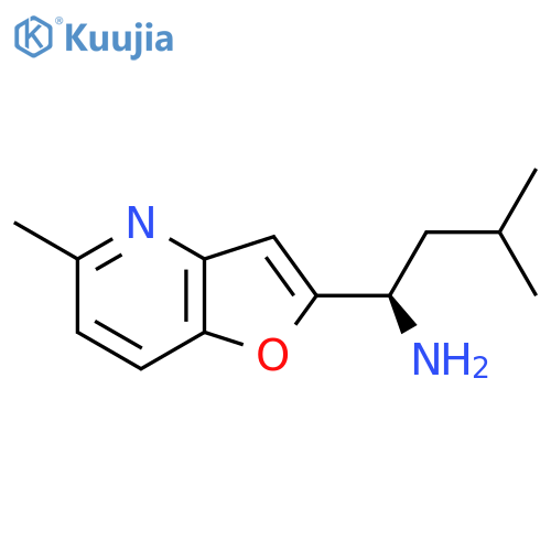 (1R)-3-methyl-1-{5-methylfuro[3,2-b]pyridin-2-yl}butan-1-amine structure