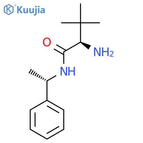 (2R)-2-amino-3,3-dimethyl-N-[(1S)-1-phenylethyl]butanamide structure