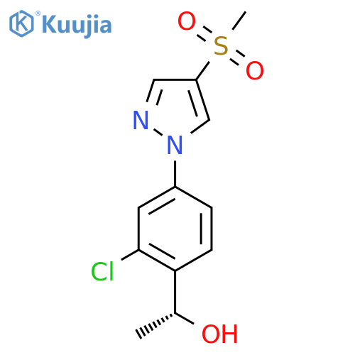 (1R)-1-2-chloro-4-(4-methanesulfonyl-1H-pyrazol-1-yl)phenylethan-1-ol structure