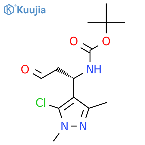 tert-butyl N-(1S)-1-(5-chloro-1,3-dimethyl-1H-pyrazol-4-yl)-3-oxopropylcarbamate structure