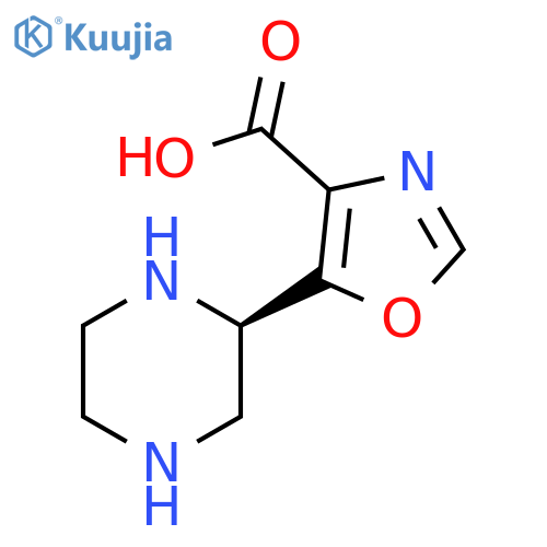4-Oxazolecarboxylic acid, 5-(2R)-2-piperazinyl- structure