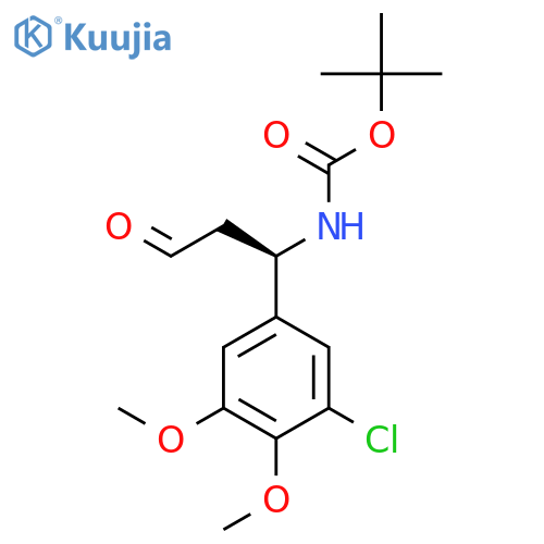 tert-butyl N-(1R)-1-(3-chloro-4,5-dimethoxyphenyl)-3-oxopropylcarbamate structure