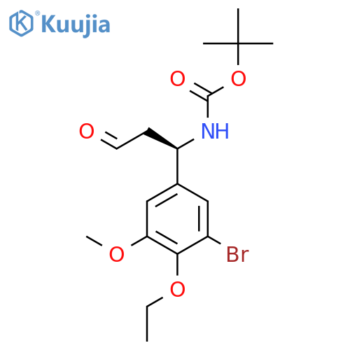 tert-butyl N-(1R)-1-(3-bromo-4-ethoxy-5-methoxyphenyl)-3-oxopropylcarbamate structure