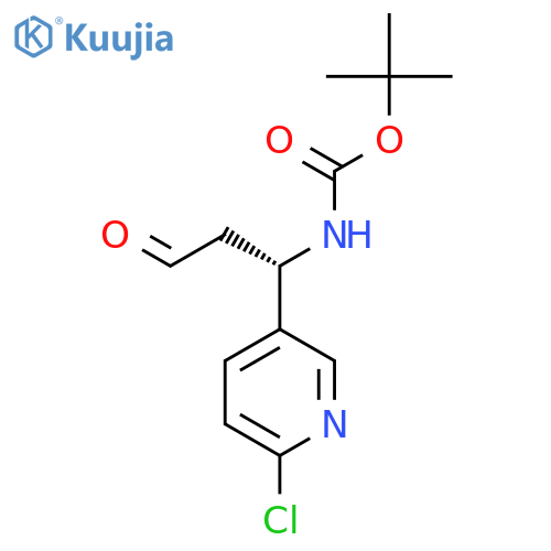 tert-butyl N-(1S)-1-(6-chloropyridin-3-yl)-3-oxopropylcarbamate structure
