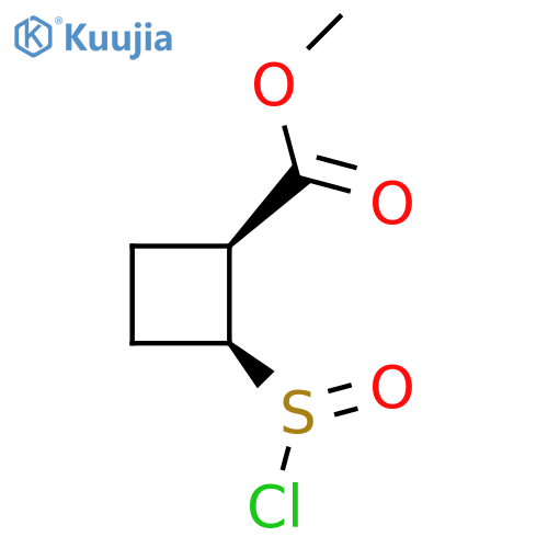 rac-methyl (1R,2R)-2-(chlorosulfinyl)cyclobutane-1-carboxylate structure