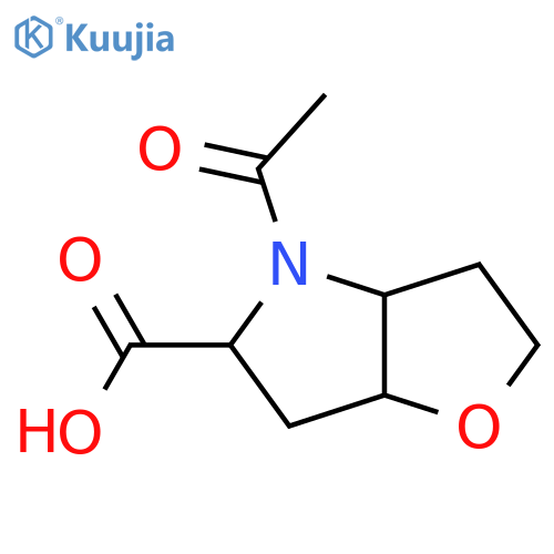 4-acetyl-hexahydro-2H-furo[3,2-b]pyrrole-5-carboxylic acid structure