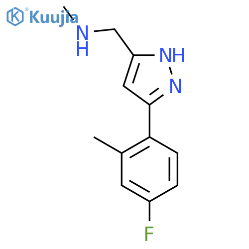 {[5-(4-fluoro-2-methylphenyl)-1H-pyrazol-3-yl]methyl}(methyl)amine structure