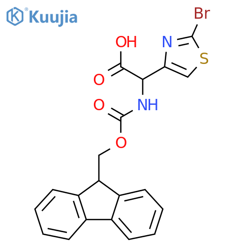 2-(2-bromo-1,3-thiazol-4-yl)-2-({[(9H-fluoren-9-yl)methoxy]carbonyl}amino)acetic acid structure