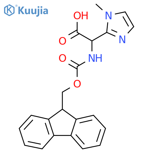 2-({[(9H-fluoren-9-yl)methoxy]carbonyl}amino)-2-(1-methyl-1H-imidazol-2-yl)acetic acid structure