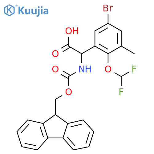 2-[5-bromo-2-(difluoromethoxy)-3-methylphenyl]-2-(9H-fluoren-9-ylmethoxycarbonylamino)acetic acid structure