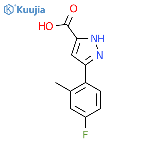 5-(4-fluoro-2-methylphenyl)-1H-pyrazole-3-carboxylic acid structure