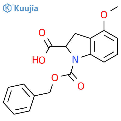 1H-Indole-1,2-dicarboxylic acid, 2,3-dihydro-4-methoxy-, 1-(phenylmethyl) ester structure