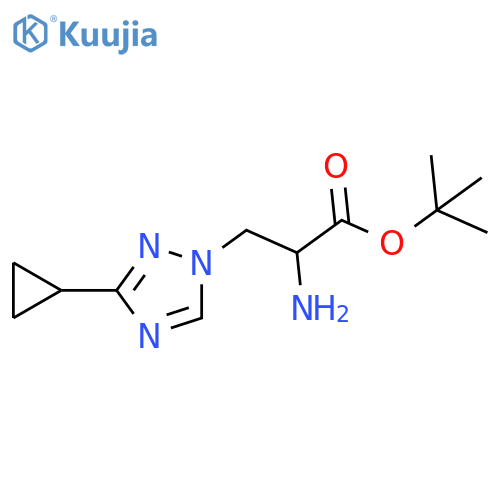 tert-butyl 2-amino-3-(3-cyclopropyl-1H-1,2,4-triazol-1-yl)propanoate structure