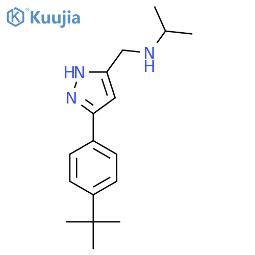 1H-Pyrazole-3-methanamine, 5-[4-(1,1-dimethylethyl)phenyl]-N-(1-methylethyl)- structure