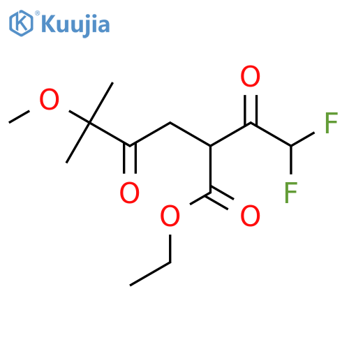 ethyl 2-(2,2-difluoroacetyl)-5-methoxy-5-methyl-4-oxohexanoate structure