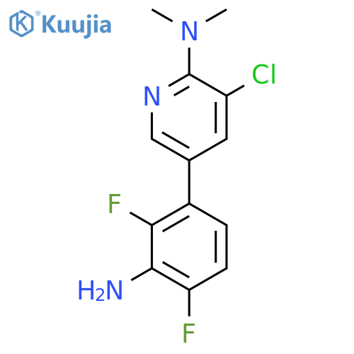 5-(3-amino-2,4-difluorophenyl)-3-chloro-N,N-dimethylpyridin-2-amine structure