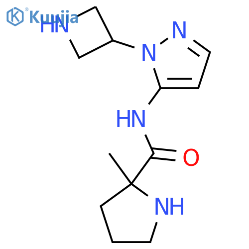 N-1-(azetidin-3-yl)-1H-pyrazol-5-yl-2-methylpyrrolidine-2-carboxamide structure