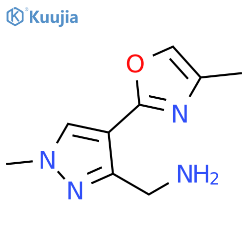 1H-Pyrazole-3-methanamine, 1-methyl-4-(4-methyl-2-oxazolyl)- structure