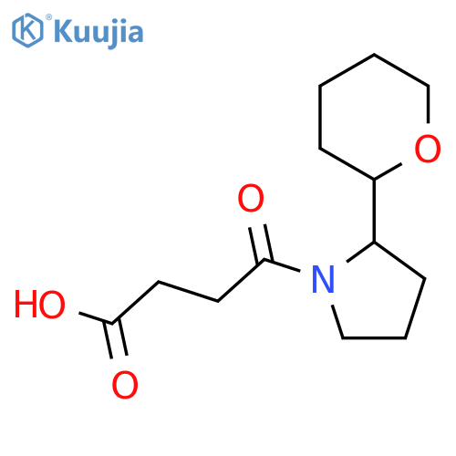 4-2-(oxan-2-yl)pyrrolidin-1-yl-4-oxobutanoic acid structure