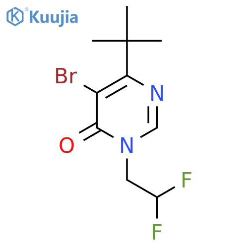 5-bromo-6-tert-butyl-3-(2,2-difluoroethyl)-3,4-dihydropyrimidin-4-one structure